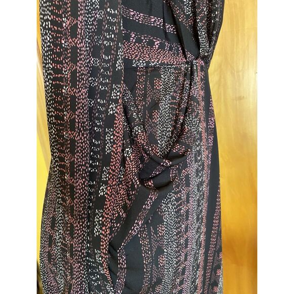 BCBGeneration Printed Long Sleeve Black Wrap Dress Size for XS - Picture 8 of 8